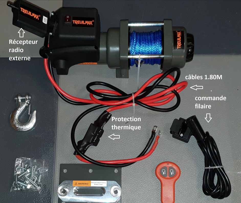 TREUIL ELECTRIQUE pour bateau maxi 1500 KG Remorque Bateau Distribution