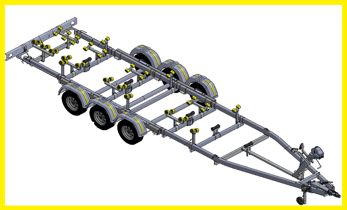 Remorque bateau triple essieux P3503XF