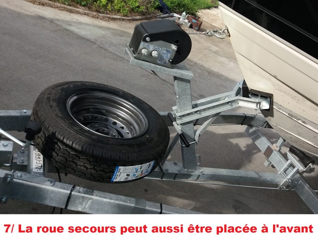 roue secours remorque bateau