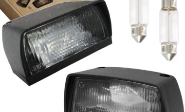 Lot 2 Feux Éclairage de Plaque d'immatriculation pour Remorque avec ampoules, Feu éclaireur de plaque minéralogique lampe 12V caravanes
