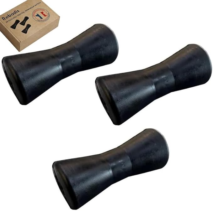 Lot de 3 Rouleaux Central de quille, Largeur 200mm spécial remorque Bateau, Rouleau centrage Fond du Bateau