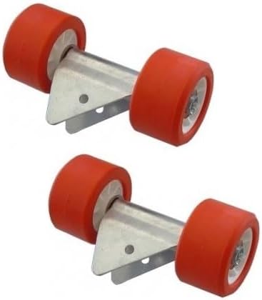 2 Rouleaux remorque Bateau Rouge, Galets Diamètre 120mm, pour Tube chandelle 40x40mm, Fabriqué en France